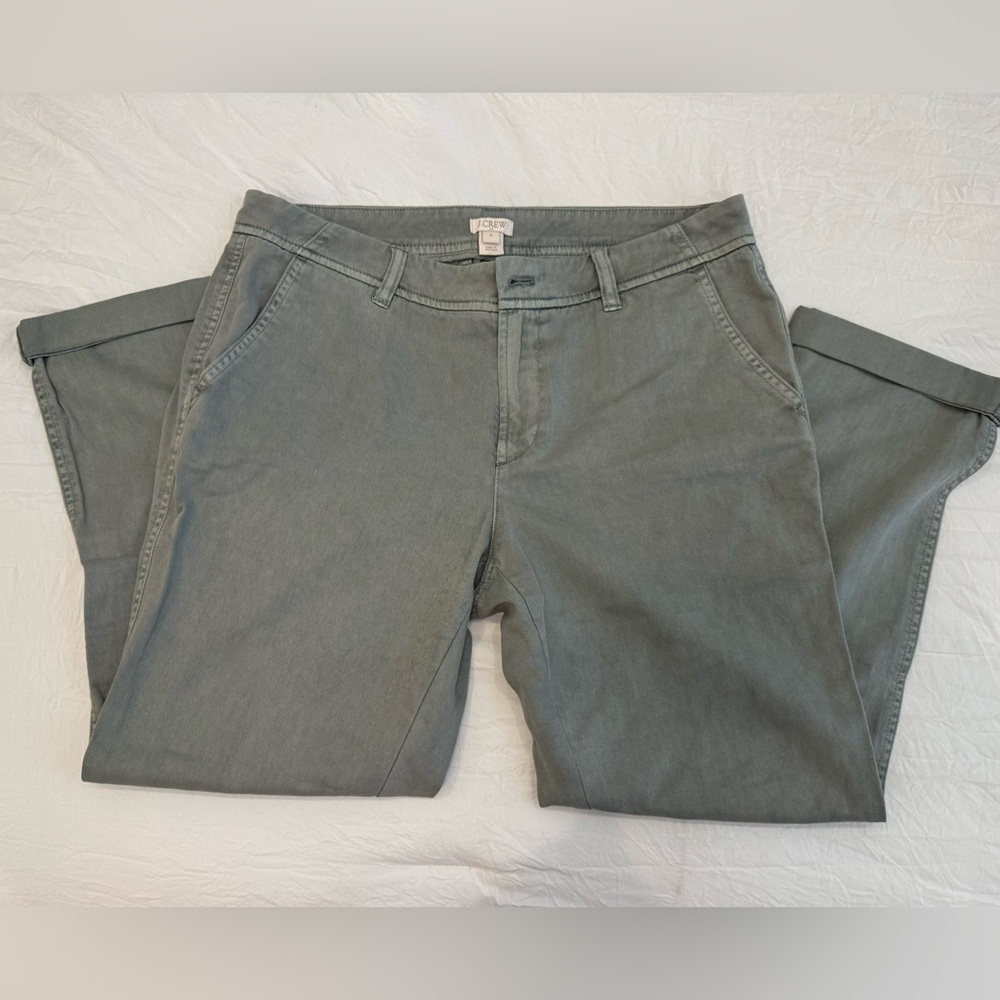 J. Crew Factory Cropped Ankle Pants in Sage Green